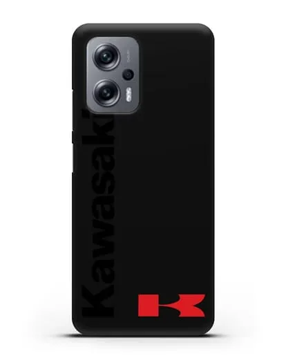 Чехол с надписью Kawasaki и логотипом силиконовый для Xiaomi Poco X4 GT