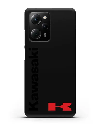Чехол с надписью Kawasaki и логотипом силиконовый для Xiaomi Poco X5 Pro