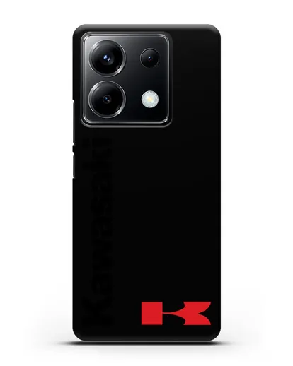 Чехол с надписью Kawasaki и логотипом силиконовый для Xiaomi Poco X6