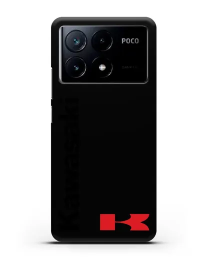 Чехол с надписью Kawasaki и логотипом силиконовый для Xiaomi Poco X6 Pro
