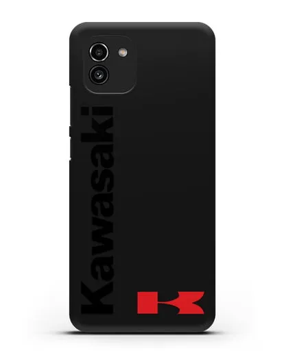 Чехол с надписью Kawasaki и логотипом силиконовый для Samsung Galaxy A03 [SM-A035]