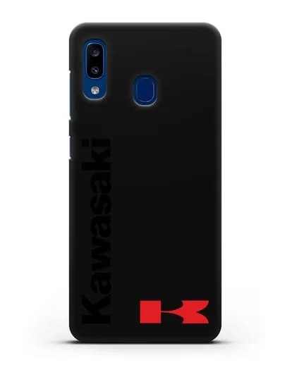 Чехол с надписью Kawasaki и логотипом силиконовый для Samsung Galaxy A20 [SM-A205FN]