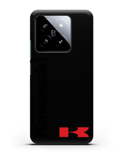 Чехол с надписью Kawasaki и логотипом силиконовый для Xiaomi 14