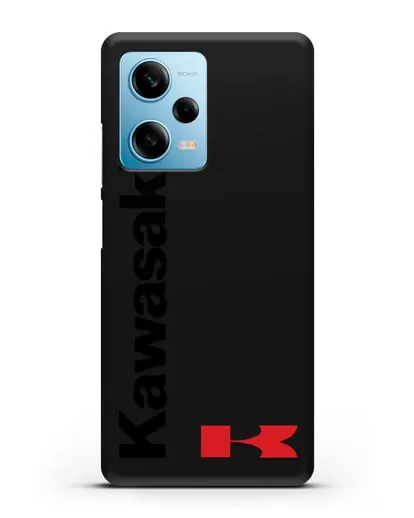 Чехол с надписью Kawasaki и логотипом силиконовый для Xiaomi Redmi Note 12 5G