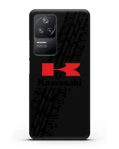 Чехол с логотипом Kawasaki и протектором шин силиконовый для Xiaomi Poco F4