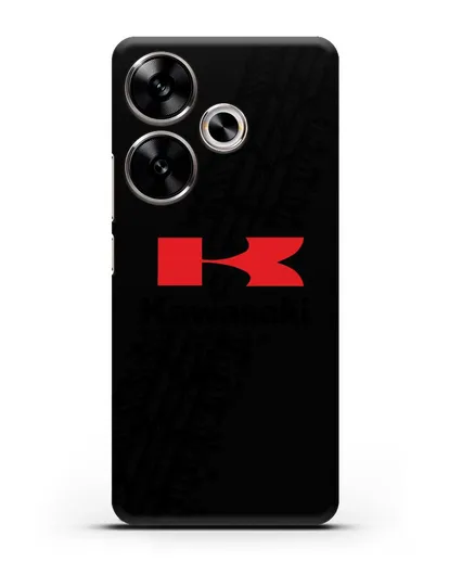 Чехол с логотипом Kawasaki и протектором шин силиконовый для Xiaomi Poco F6