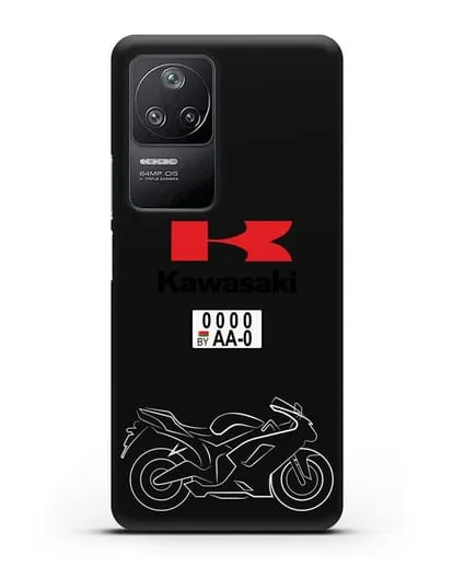 Чехол с изображением мотоцикла Kawasaki ZX с номерным знаком силиконовый для Xiaomi Poco F4