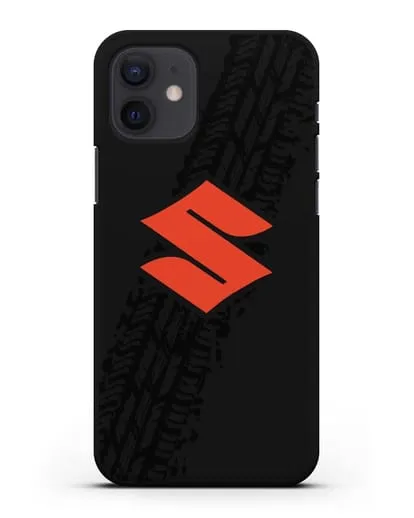 Чехол с логотипом Suzuki и протектором шин силиконовый для iPhone 12