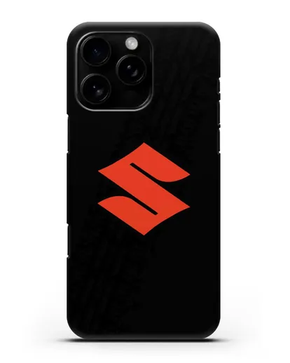 Чехол с логотипом Suzuki и протектором шин силиконовый для iPhone 16 Pro Max
