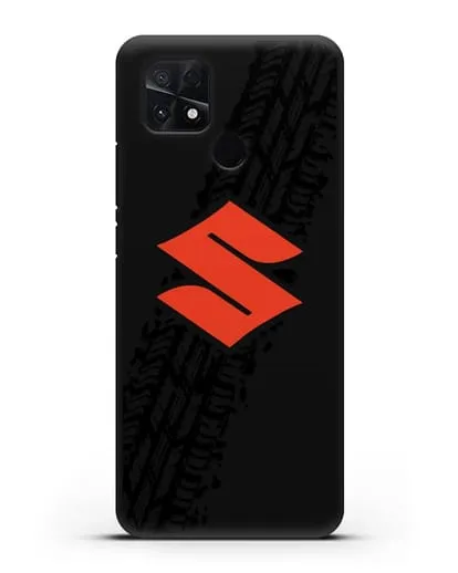 Чехол с логотипом Suzuki и протектором шин силиконовый для Xiaomi Poco C40