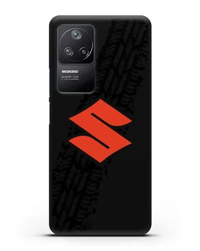 Чехол с логотипом Suzuki и протектором шин силиконовый для Xiaomi Poco F4