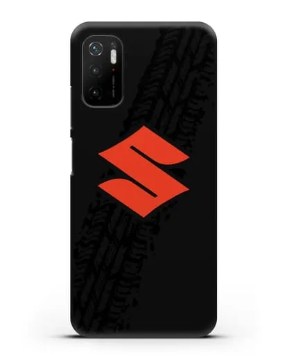 Чехол с логотипом Suzuki и протектором шин силиконовый для Xiaomi Poco M3 Pro