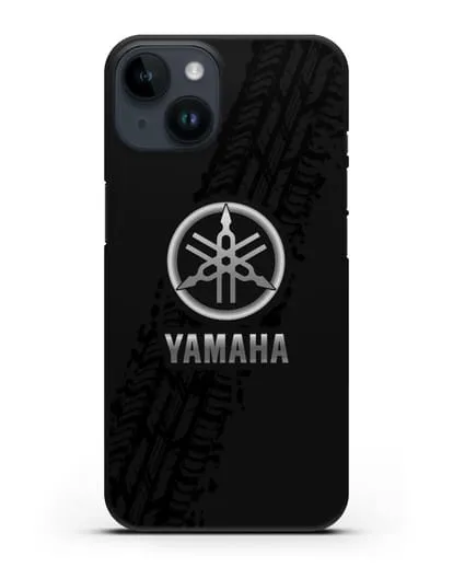 Чехол с логотипом Yamaha и протектором шин силиконовый для iPhone 14