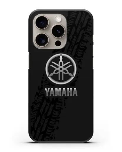 Чехол с логотипом Yamaha и протектором шин силиконовый для iPhone 15 Pro