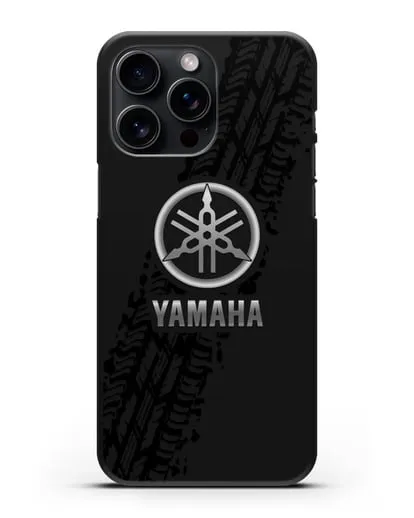 Чехол с логотипом Yamaha и протектором шин силиконовый для iPhone 15 Pro Max
