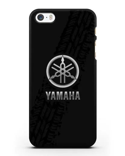 Чехол с логотипом Yamaha и протектором шин силиконовый для iPhone 5/5s/SE