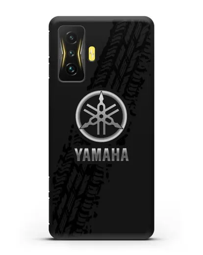 Чехол с логотипом Yamaha и протектором шин силиконовый для Xiaomi Poco F4 GT