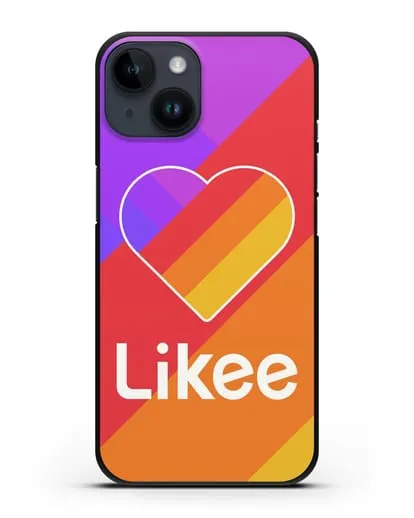Чехол с логотипом Likee на цветном фоне силиконовый для iPhone 14