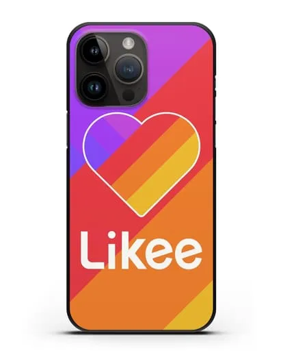 Чехол с логотипом Likee на цветном фоне силиконовый для iPhone 14 Pro Max