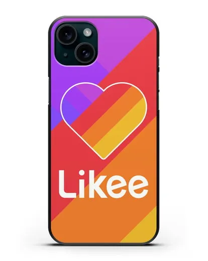 Чехол с логотипом Likee на цветном фоне силиконовый для iPhone 15 Plus