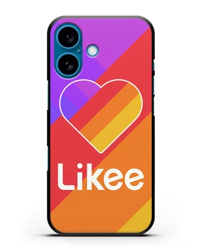 Чехол с логотипом Likee на цветном фоне силиконовый для iPhone 16