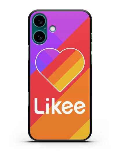 Чехол с логотипом Likee на цветном фоне силиконовый для iPhone 16 Plus