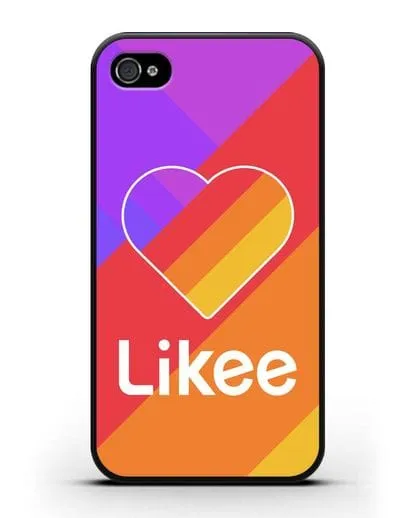 Чехол с логотипом Likee на цветном фоне силиконовый для iPhone 4/4s
