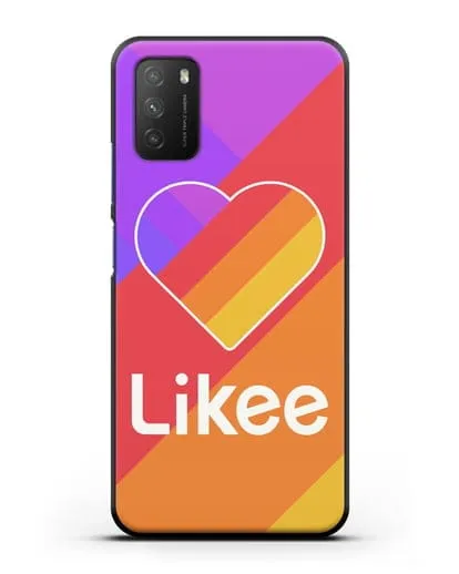 Чехол с логотипом Likee на цветном фоне силиконовый для Xiaomi Poco M3