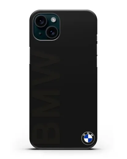 Чехол с надписью BMW и логотипом силиконовый для iPhone 15 Plus