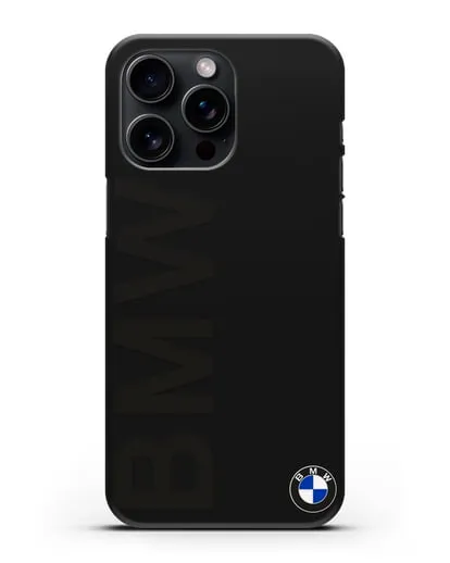 Чехол с надписью BMW и логотипом силиконовый для iPhone 15 Pro Max