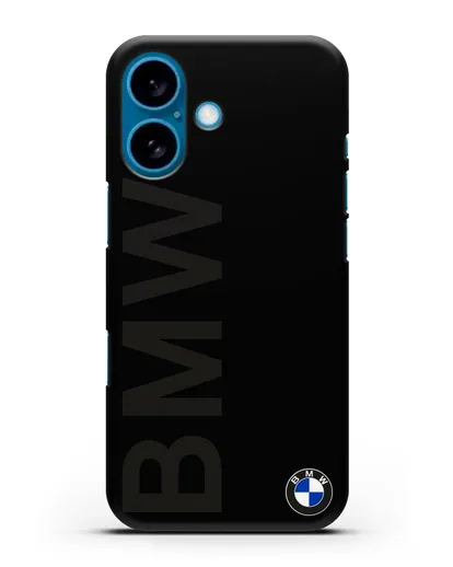Чехол с надписью BMW и логотипом силиконовый для iPhone 16