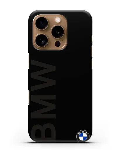 Чехол с надписью BMW и логотипом силиконовый для iPhone 16 Pro