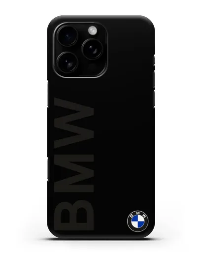 Чехол с надписью BMW и логотипом силиконовый для iPhone 16 Pro Max