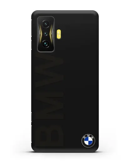 Чехол с надписью BMW и логотипом силиконовый для Xiaomi Poco F4 GT