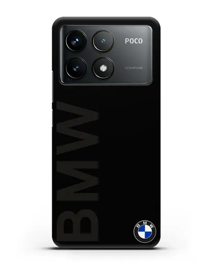 Чехол с надписью BMW и логотипом силиконовый для Xiaomi Poco F6 Pro