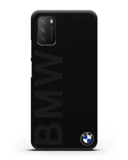 Чехол с надписью BMW и логотипом силиконовый для Xiaomi Poco M3