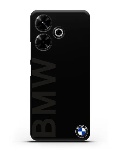 Чехол с надписью BMW и логотипом силиконовый для Xiaomi Poco M6