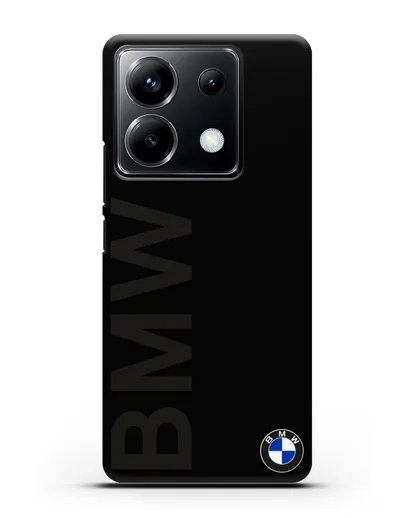 Чехол с надписью BMW и логотипом силиконовый для Xiaomi Poco X6