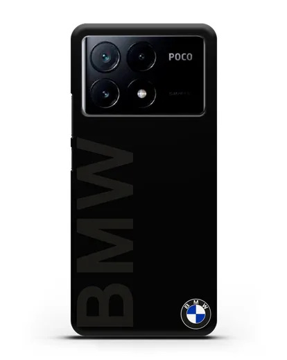 Чехол с надписью BMW и логотипом силиконовый для Xiaomi Poco X6 Pro