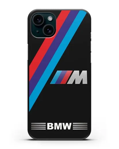 Чехол с логотипом BMW M Series силиконовый для iPhone 15 Plus