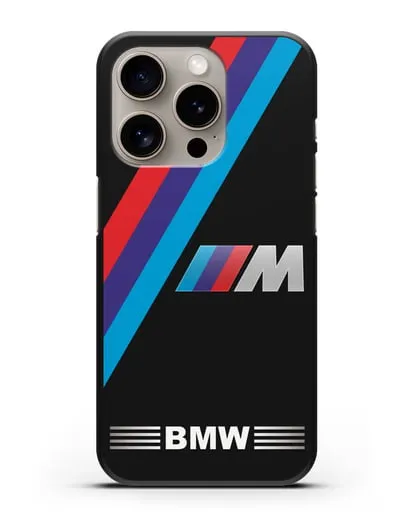 Чехол с логотипом BMW M Series силиконовый для iPhone 15 Pro