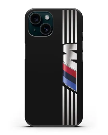 Чехол с символикой BMW M серия силиконовый для iPhone 15