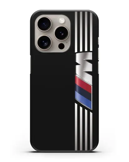 Чехол с символикой BMW M серия силиконовый для iPhone 15 Pro