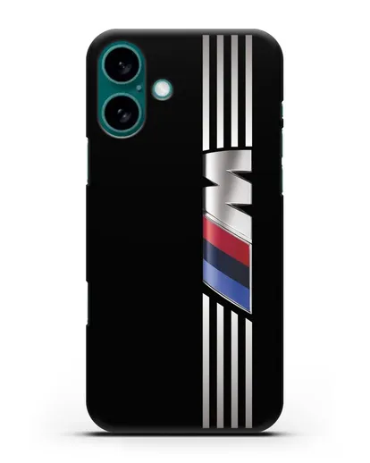 Чехол с символикой BMW M серия силиконовый для iPhone 16 Plus