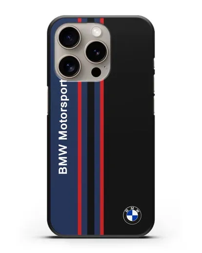 Чехол с надписью BMW Motorsport силиконовый для iPhone 15 Pro