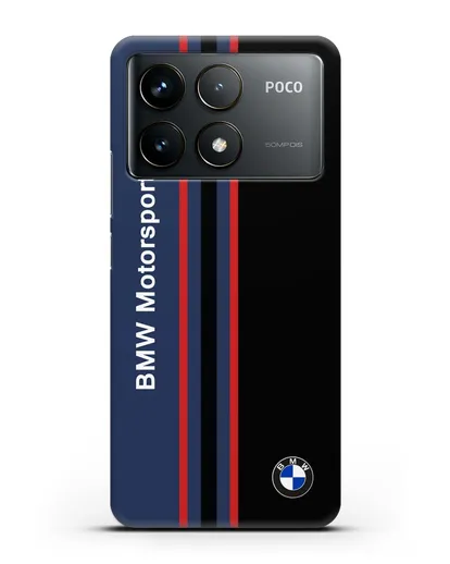 Чехол с надписью BMW Motorsport силиконовый для Xiaomi Poco F6 Pro