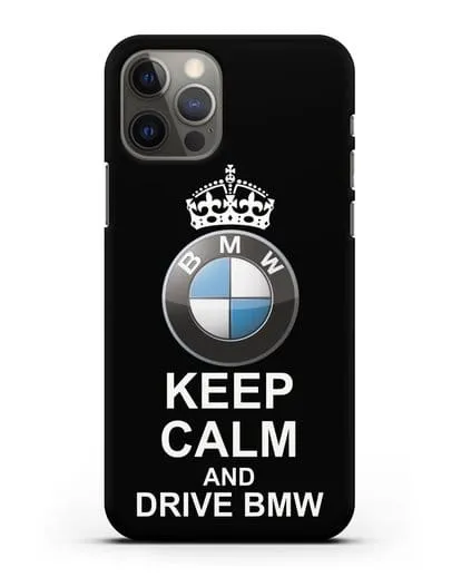 Чехол с надписью Keep Calm and Drive BMW силиконовый для iPhone 12 Pro