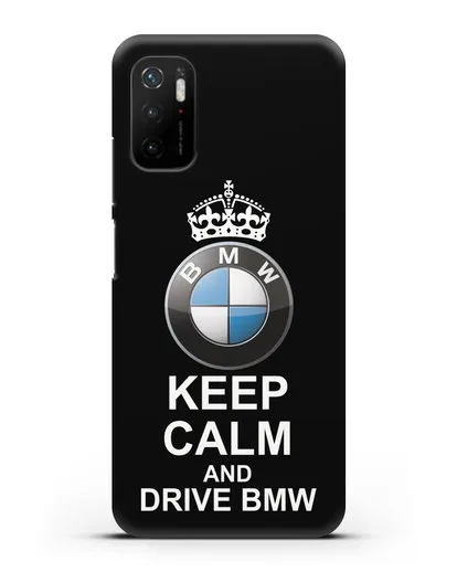 Чехол с надписью Keep Calm and Drive BMW силиконовый для Xiaomi Poco M3 Pro