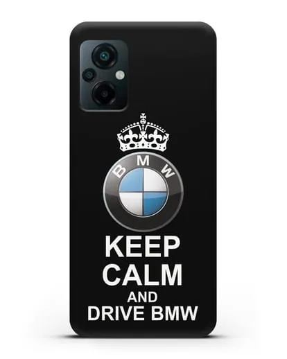 Чехол с надписью Keep Calm and Drive BMW силиконовый для Xiaomi Poco M5