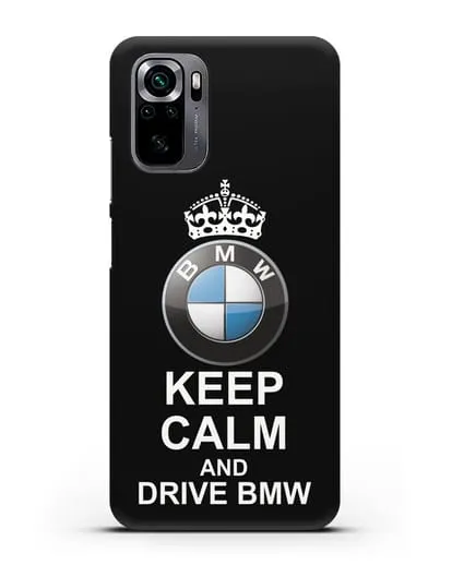 Чехол с надписью Keep Calm and Drive BMW силиконовый для Xiaomi Poco M5s